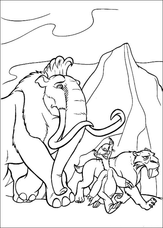 Plansa de colorat cu Ice Age 24 17